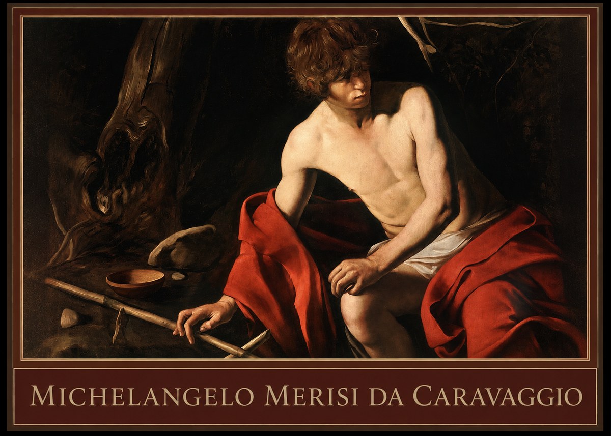Michelangelo Merisi da Caravaggio John the Baptist (Youth with a Ram) No6 - Póster