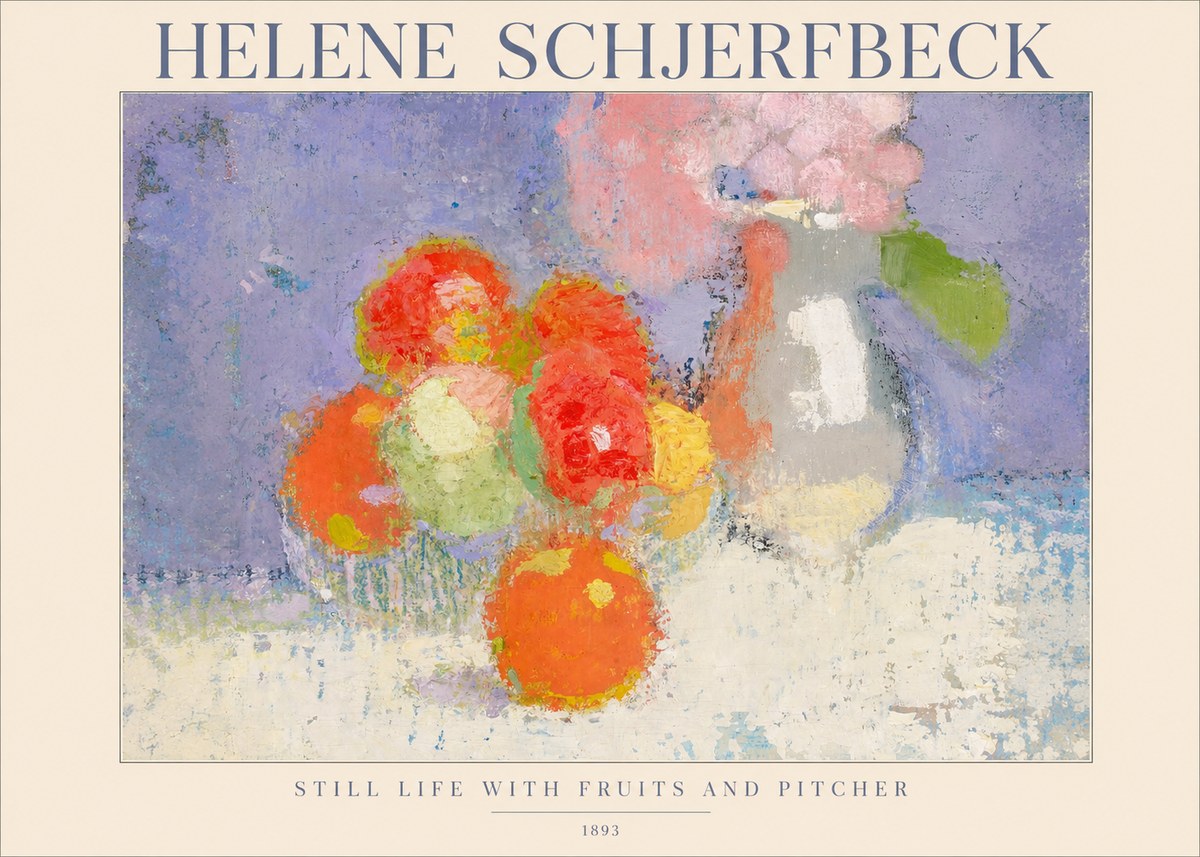 Helene Schjerfbeck Still Life with Fruits and Pitcher No1 - Póster