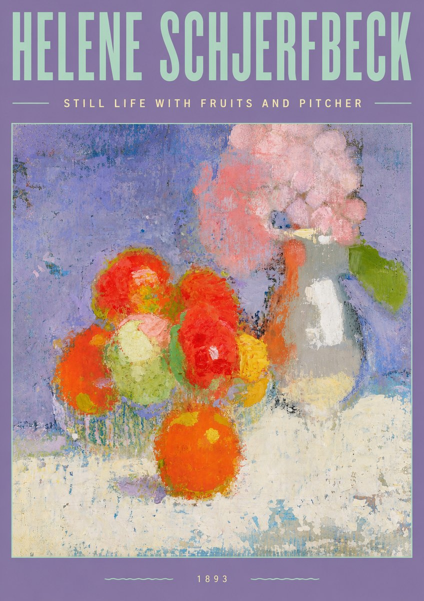 Helene Schjerfbeck Still Life with Fruits and Pitcher No3 - Póster