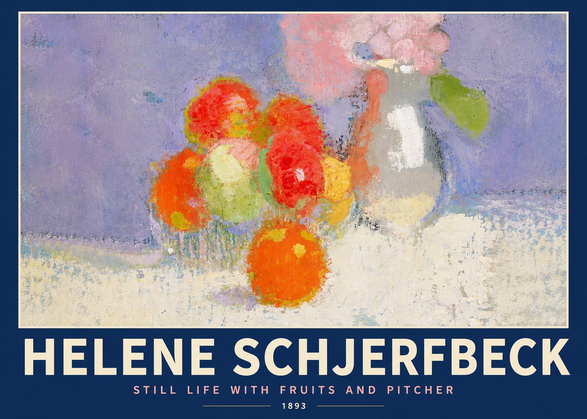 Helene Schjerfbeck Still Life with Fruits and Pitcher No4 - Póster