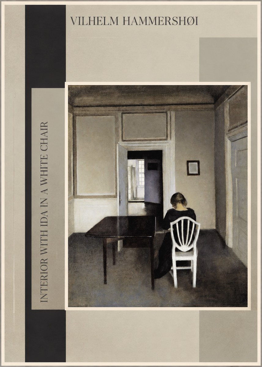 Vilhelm Hammershøi Interior with Ida in a White Chair No3 - Póster