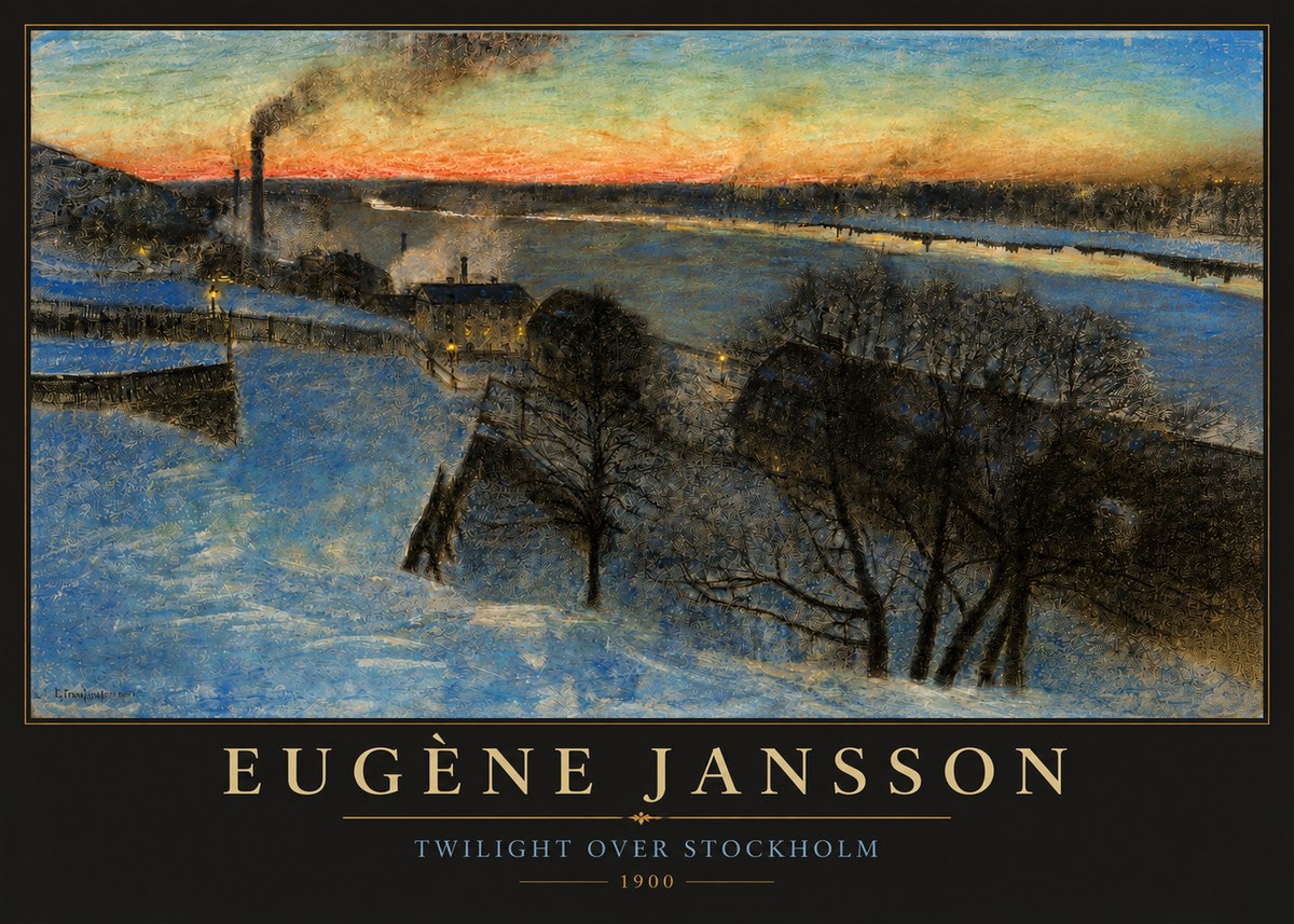 Eugène Jansson Twilight over Stockholm No3 - Póster