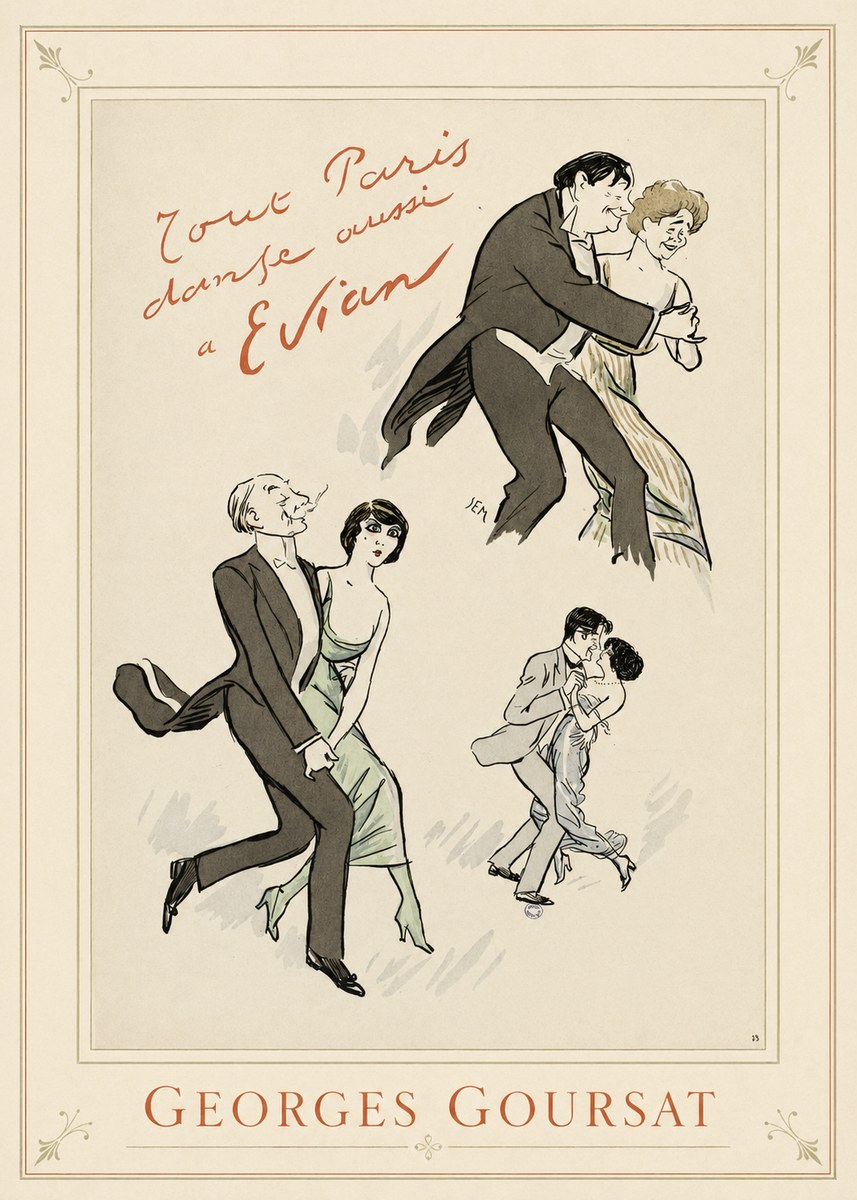 Georges Goursat Tout Paris Danse Aussi À Evian No1 - Póster