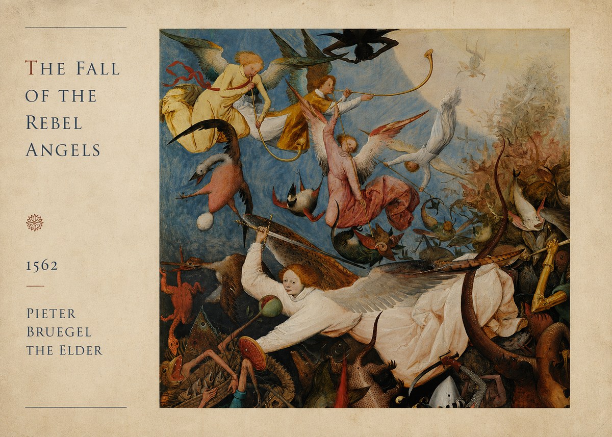Pieter Bruegel The Fall of the Rebel Angels II No4 - Póster