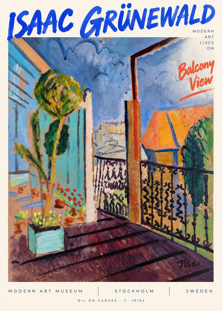 Isaac Grünewald The Balcony No6 - Póster