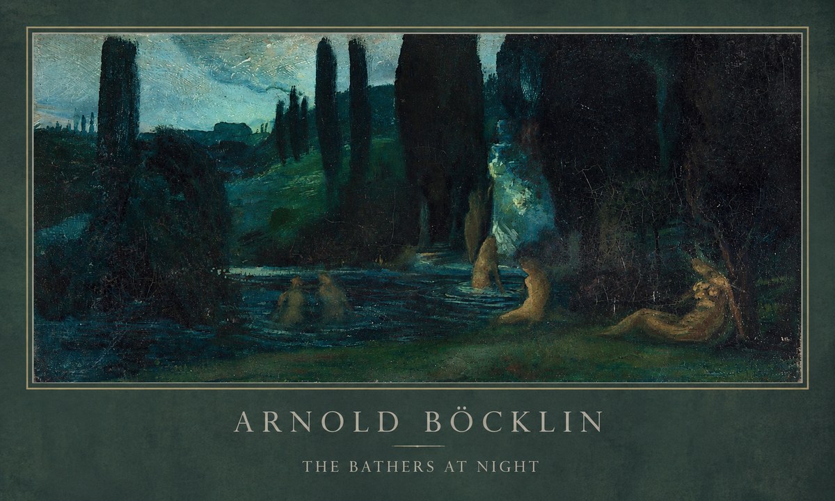 Arnold Böcklin The Bathers at Night No1 - Póster