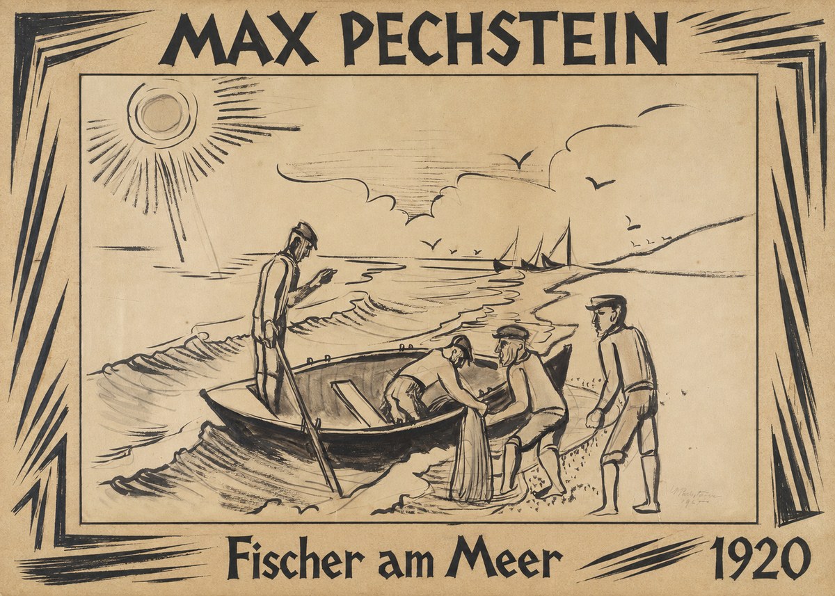 Max Pechstein Fischer Am Meer - 1920 No2 - Póster