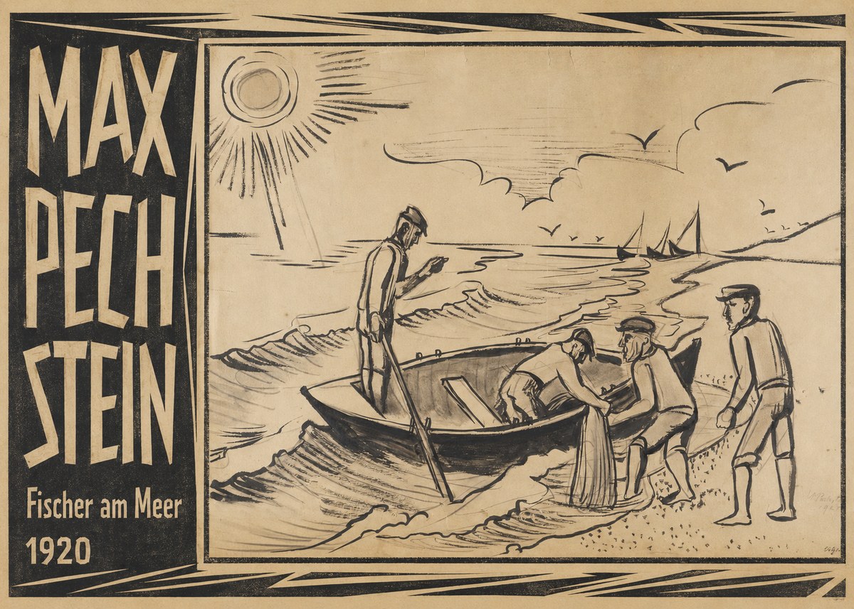 Max Pechstein Fischer Am Meer - 1920 No3 - Póster