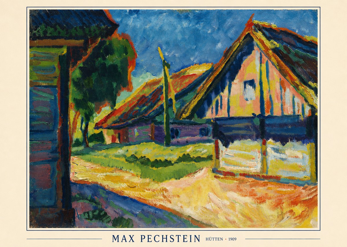 Max Pechstein Hütten 1909 No6 - Póster