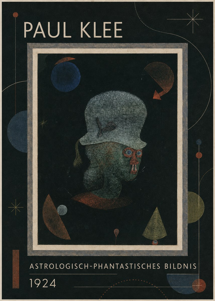Paul Klee Astrologisch-phantastisches Bildnis No1 - Póster