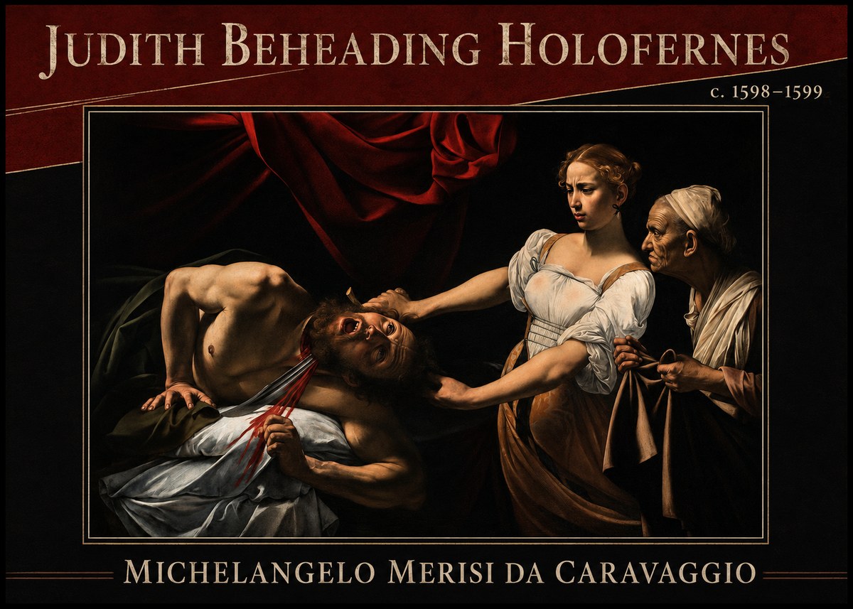 Michelangelo Merisi da Caravaggio Judith Beheading Holofernes II No2 - Póster