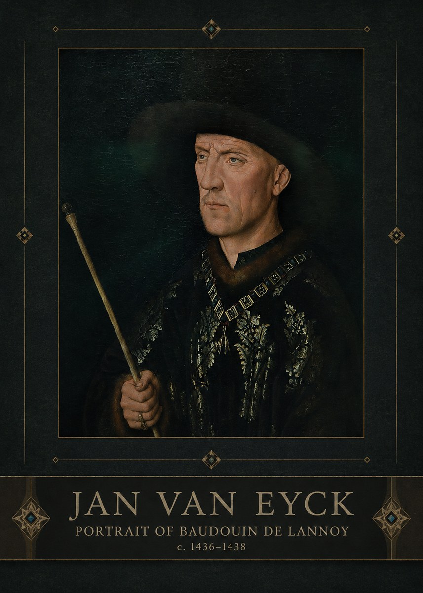Jan van Eyck Portrait of Baudouin De Lannoy No3 - Póster