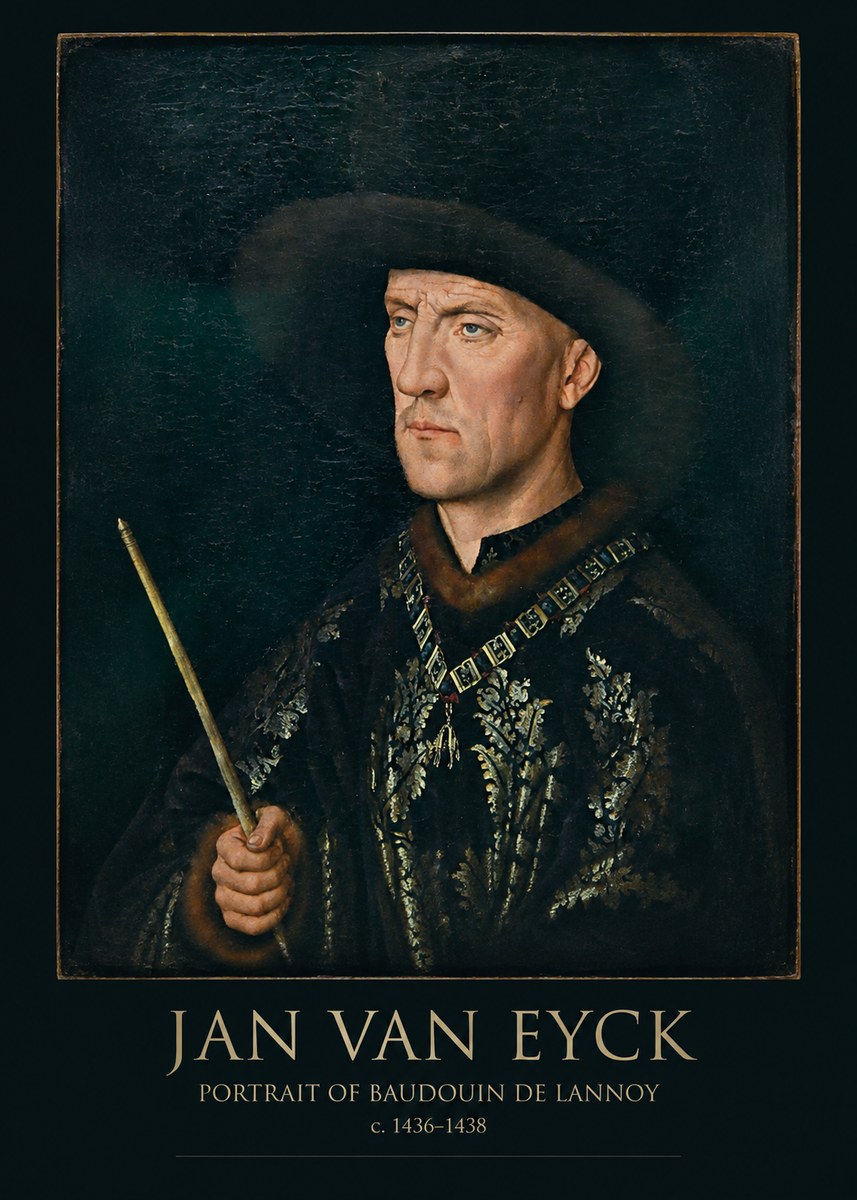 Jan van Eyck Portrait of Baudouin De Lannoy No5 - Póster
