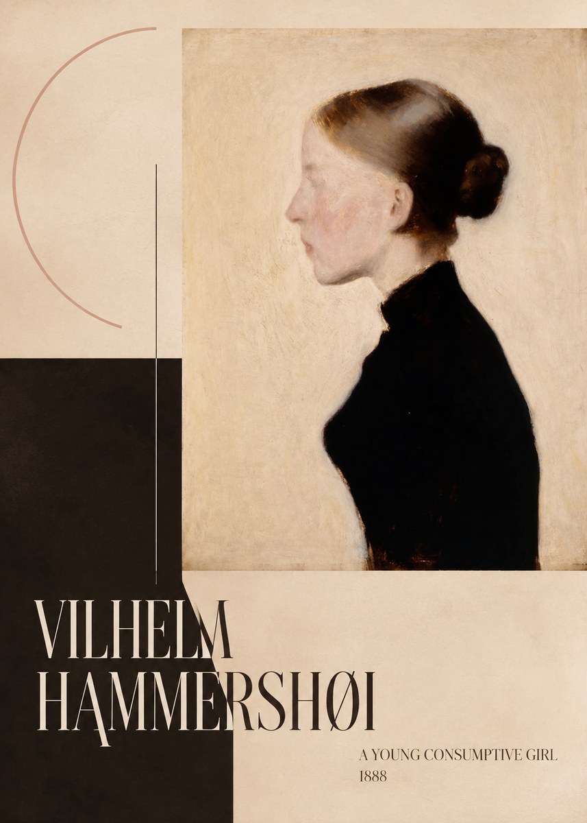 Vilhelm Hammershøi A Young Consumptive Girl No6 - Póster