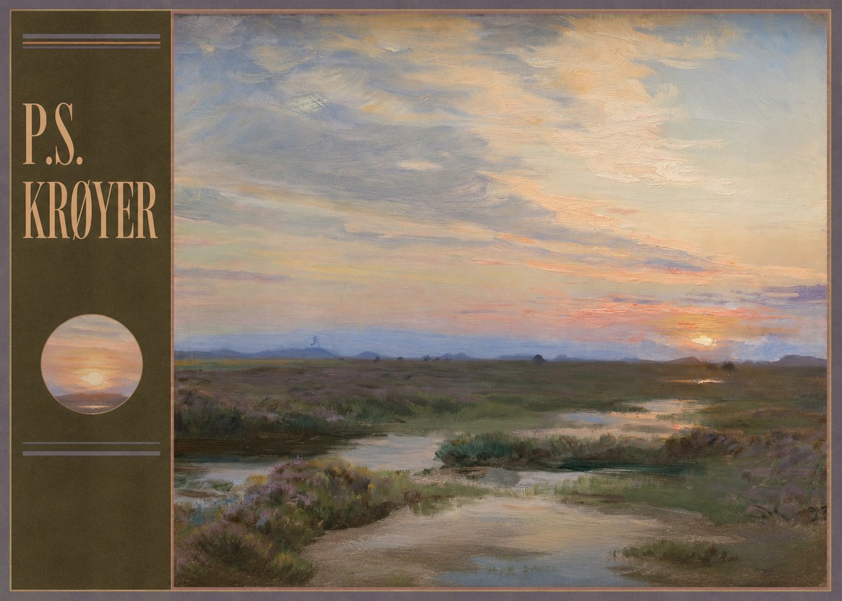 P.S. Krøyer Moorland with Sunset No4 - Póster