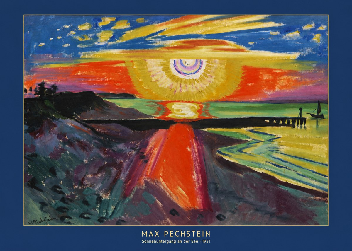 Max Pechstein Sonnenuntergang an Der See No6 - Póster