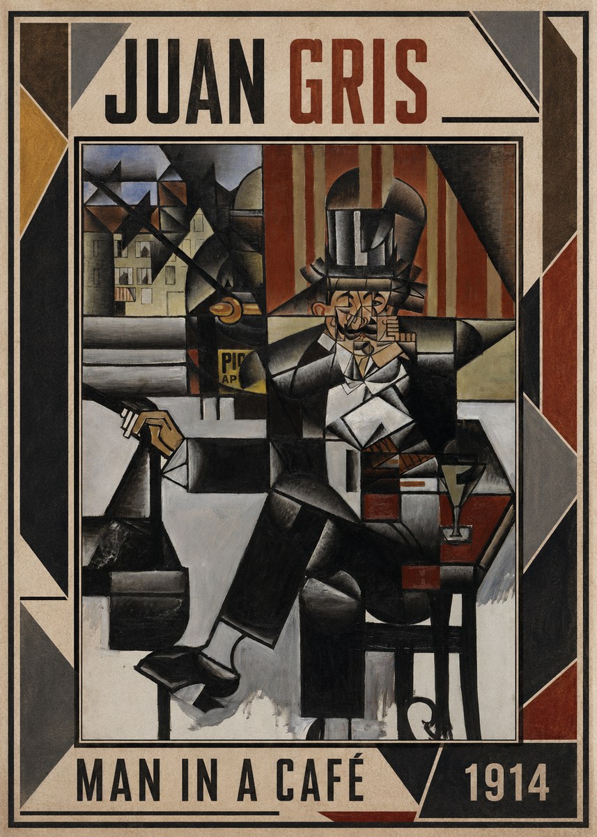 Juan Gris Man in a Café No1 - Póster