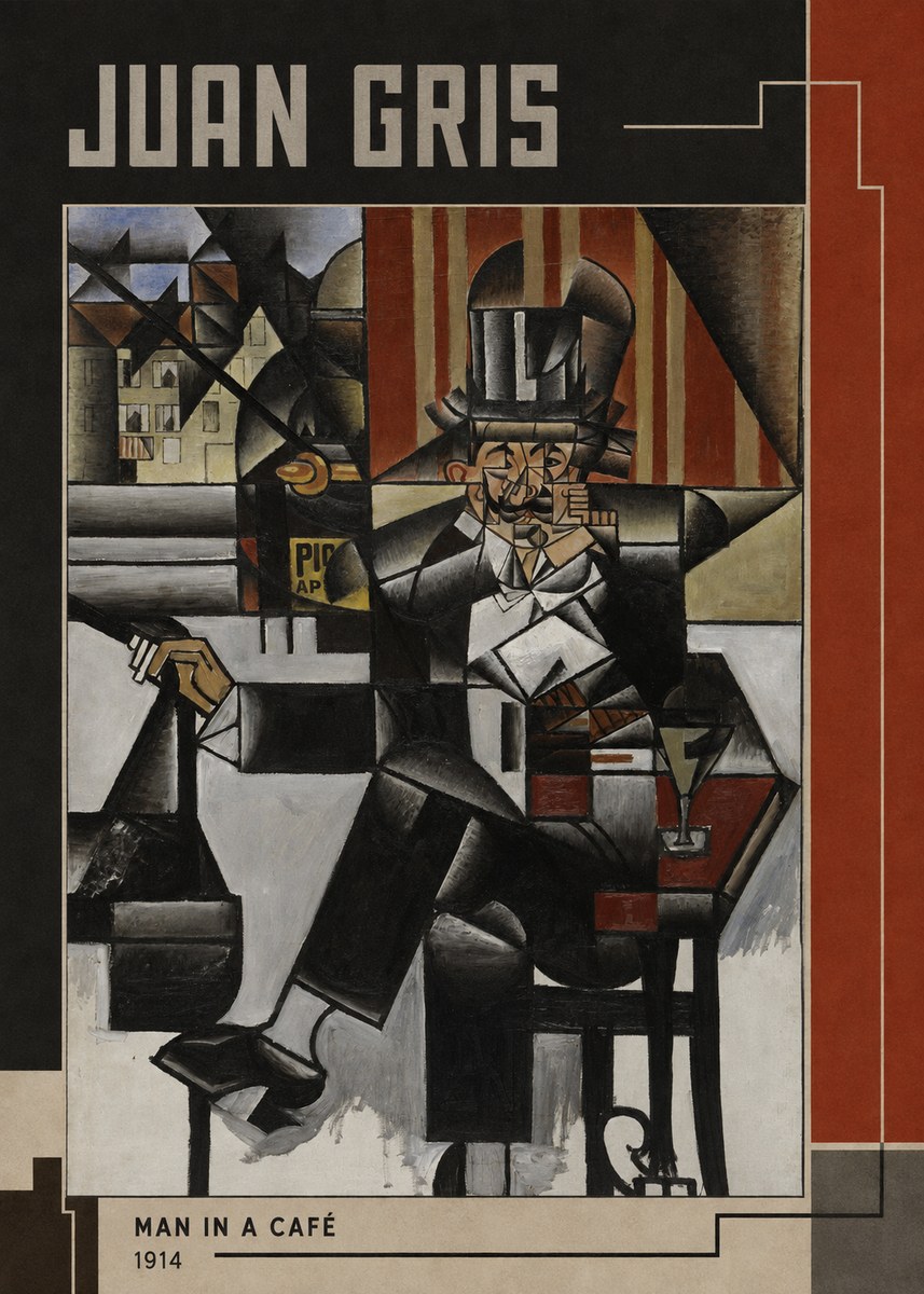 Juan Gris Man in a Café No6 - Póster