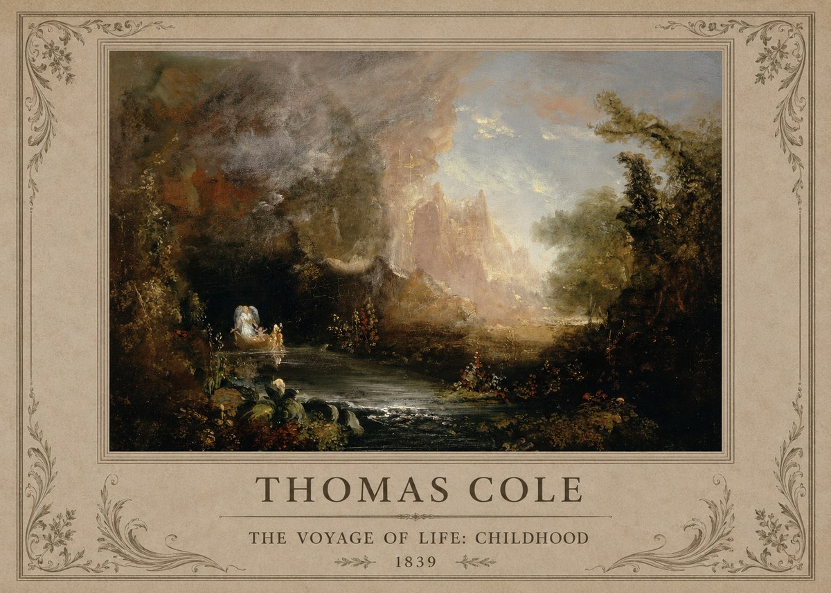 Thomas Cole The Voyage of Life: Childhood II No1 - Póster