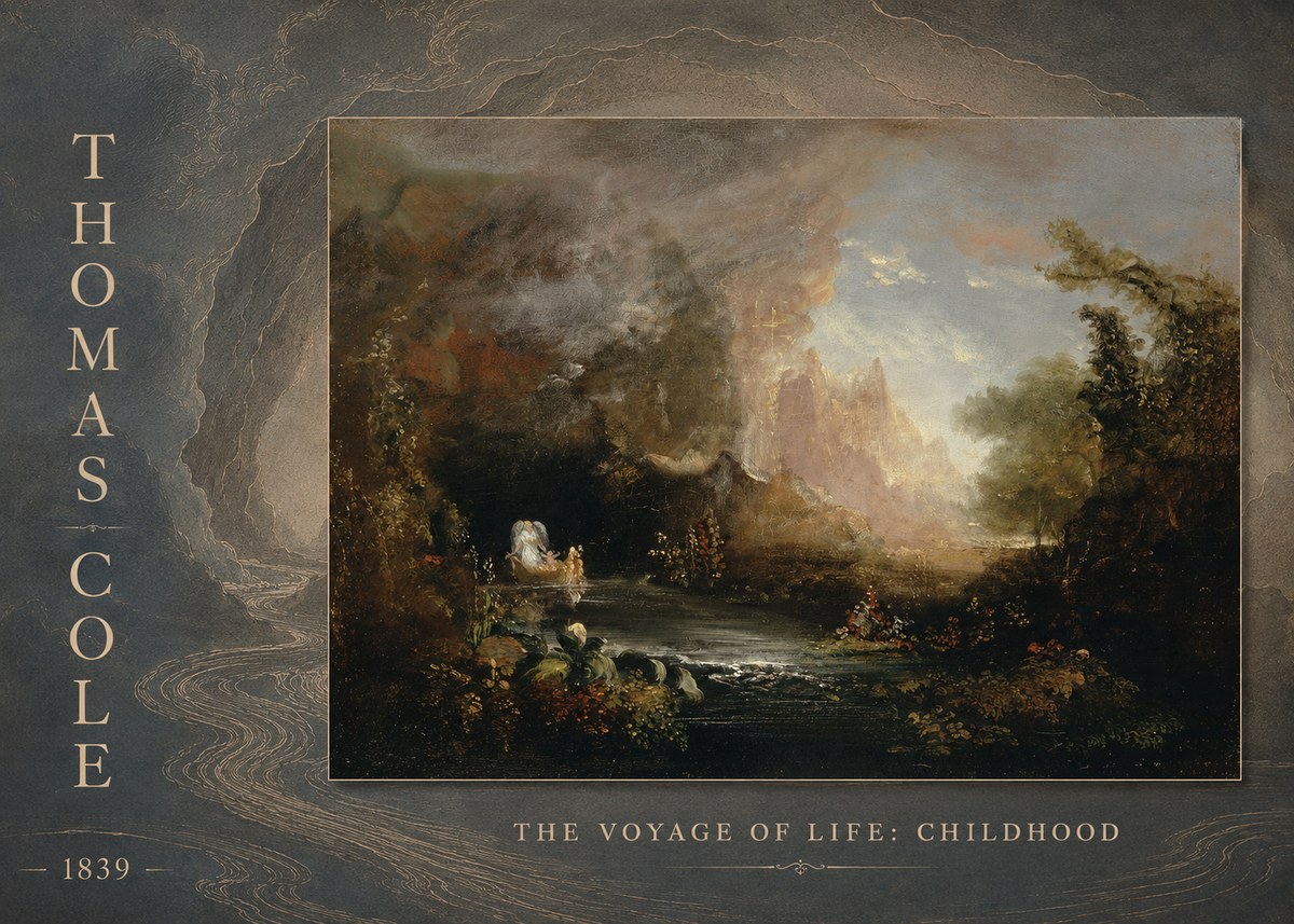 Thomas Cole The Voyage of Life: Childhood II No3 - Póster
