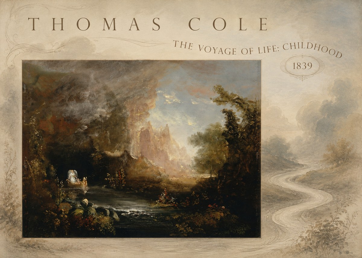 Thomas Cole The Voyage of Life: Childhood II No5 - Póster
