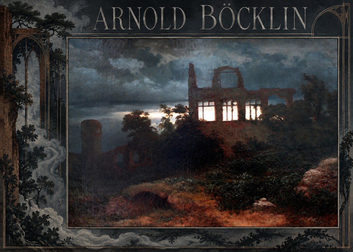 Arnold Böcklin Ruined Castle No2 - Póster