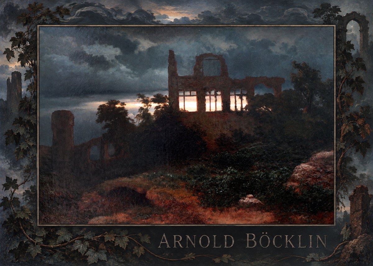 Arnold Böcklin Ruined Castle No4 - Póster