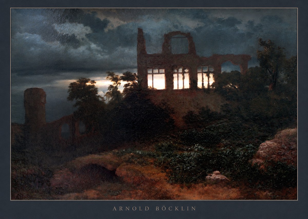 Arnold Böcklin Ruined Castle No5 - Póster