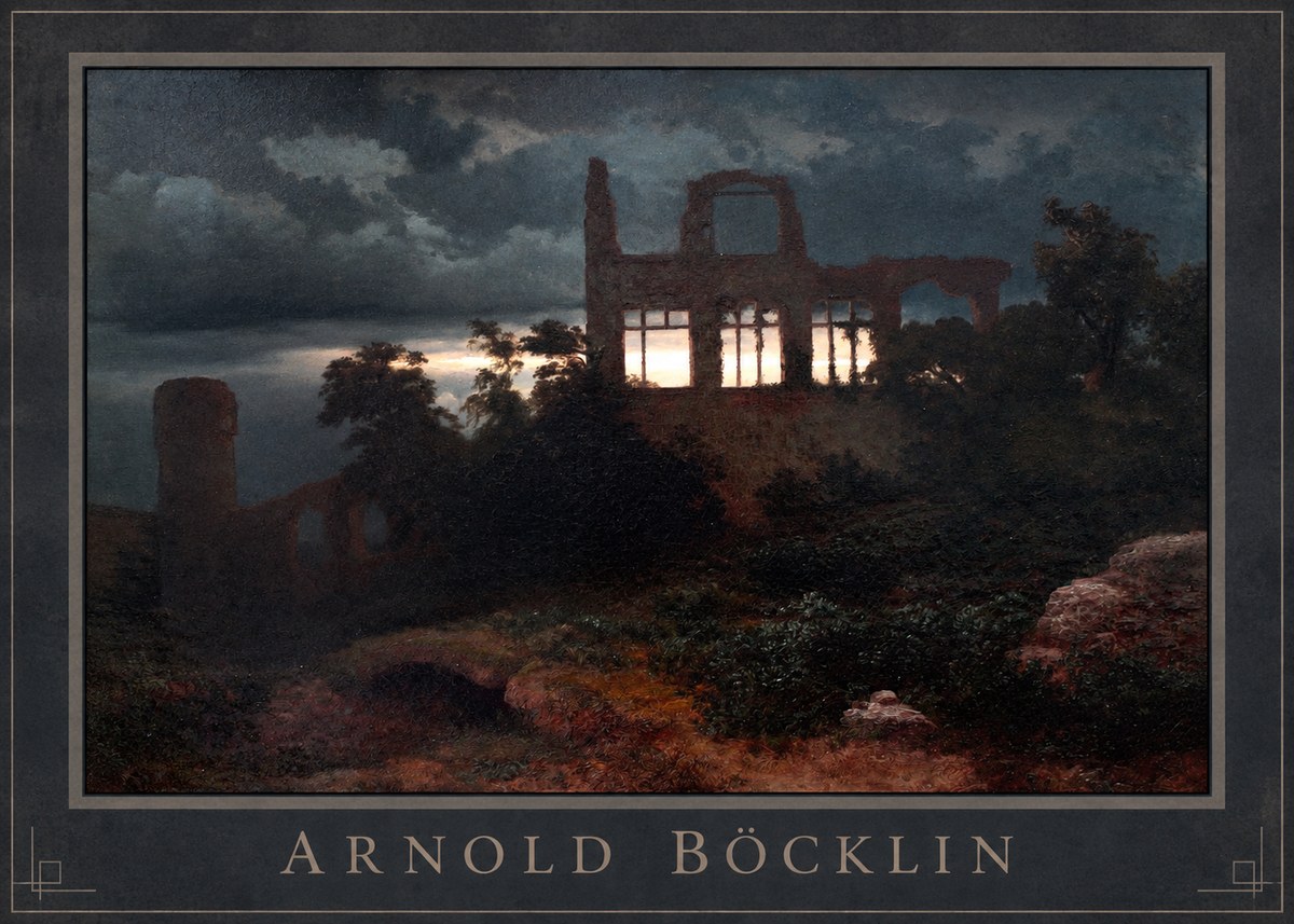 Arnold Böcklin Ruined Castle No6 - Póster