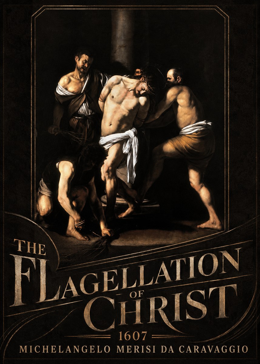 Michelangelo Merisi da Caravaggio The Flagellation of Christ No3 - Póster