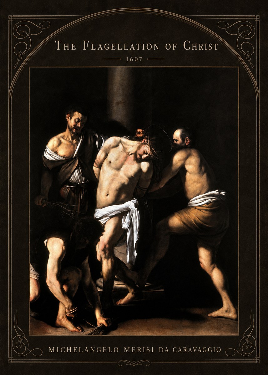 Michelangelo Merisi da Caravaggio The Flagellation of Christ No4 - Póster