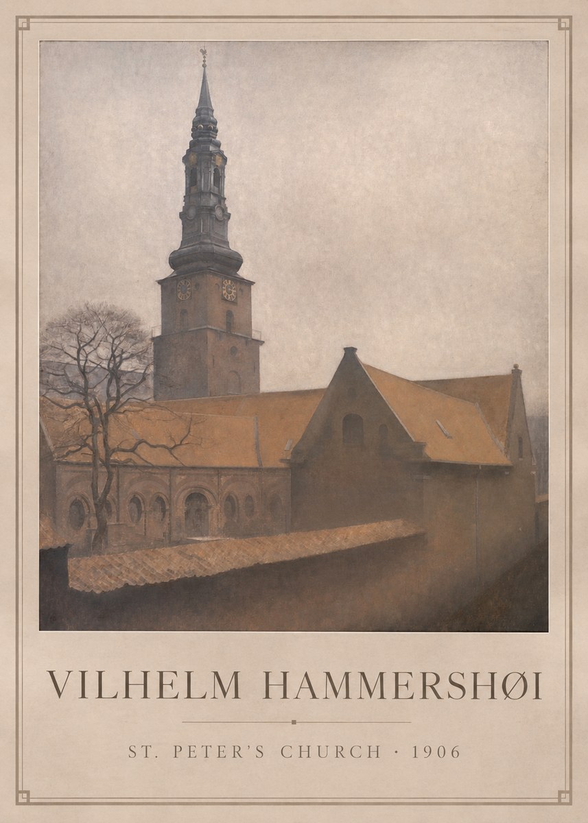 Vilhelm Hammershøi St. Peter's Church No1 - Póster