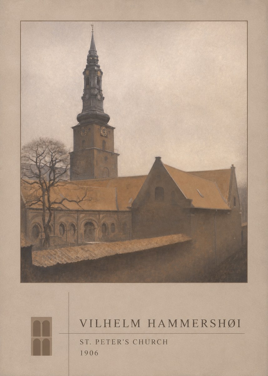 Vilhelm Hammershøi St. Peter's Church No3 - Póster