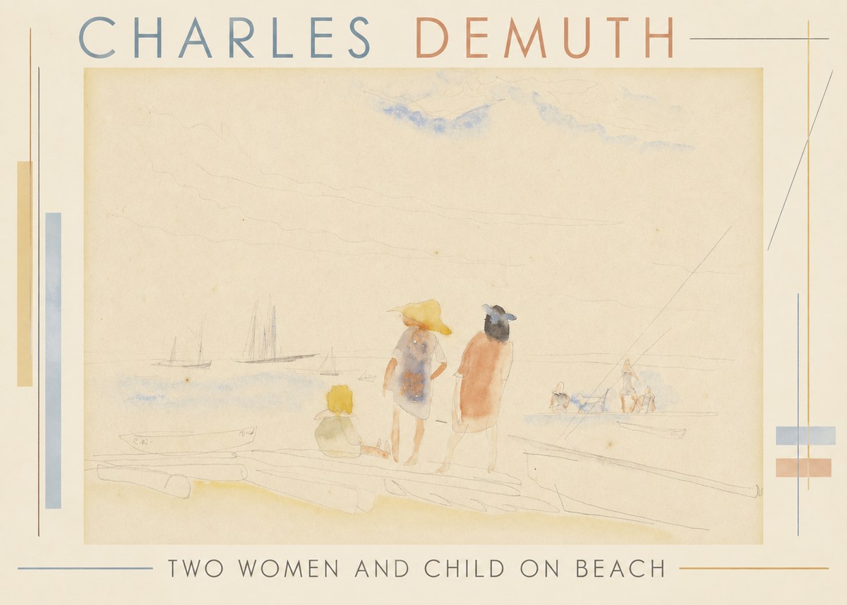 Charles Demuth Two Women and Child on Beach No2 - Póster