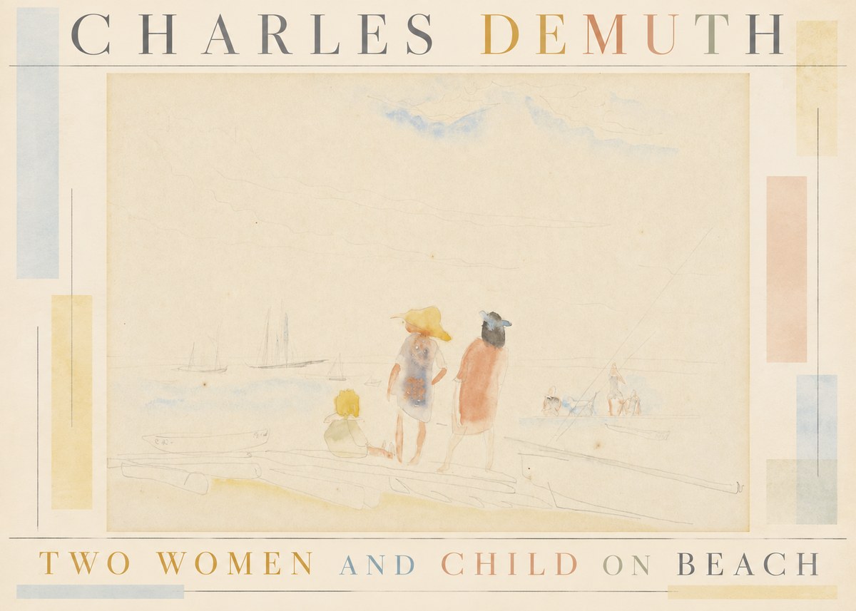 Charles Demuth Two Women and Child on Beach No5 - Póster