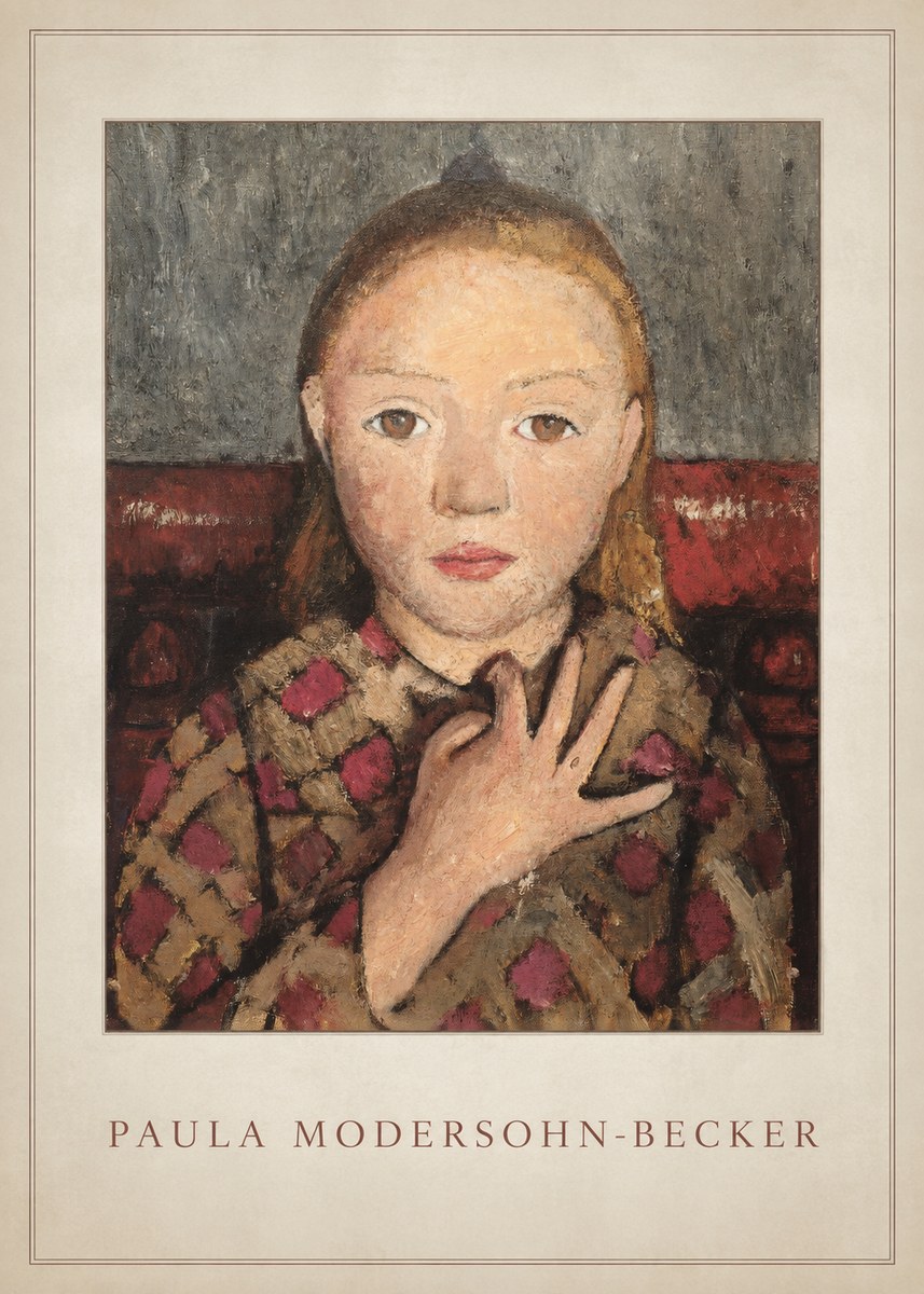 Paula Modersohn-Becker Girl in Checked Blouse No4 - Póster