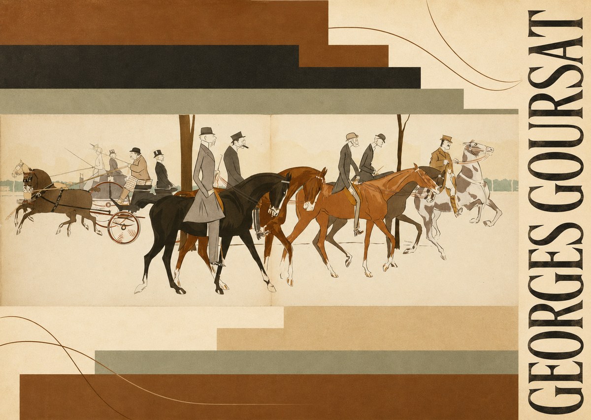 Georges Goursat Equestrian Promenade No6 - Póster