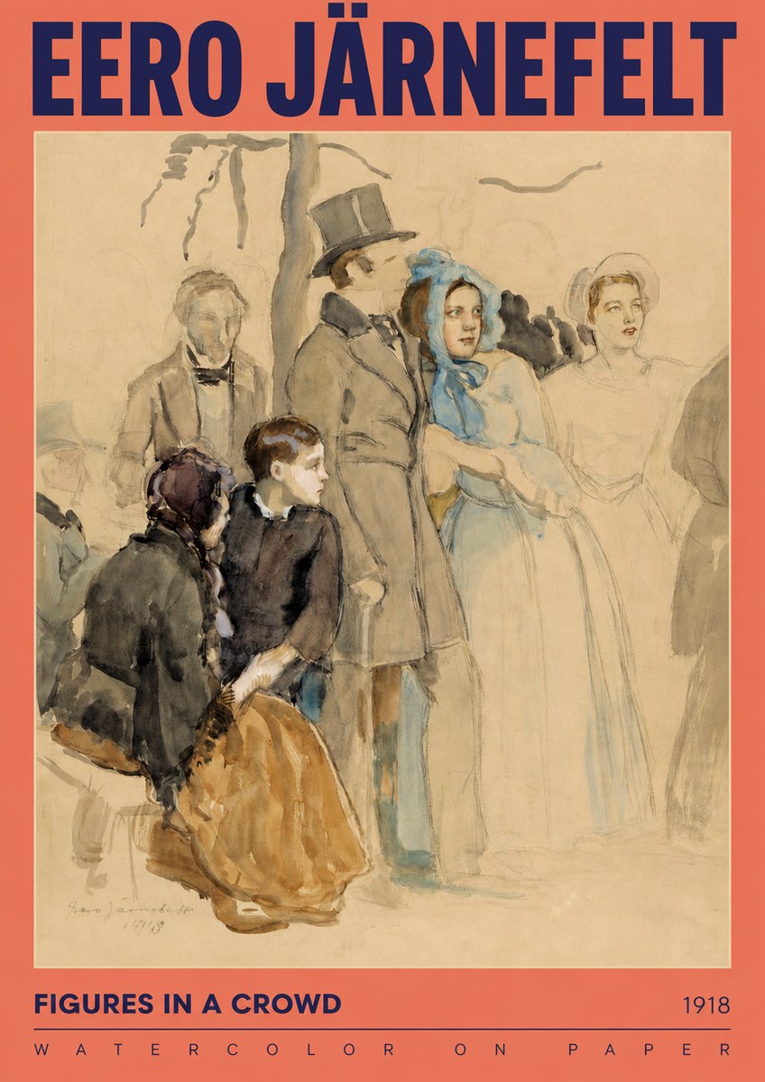 Eero Järnefelt Figures in a Crowd No2 - Póster