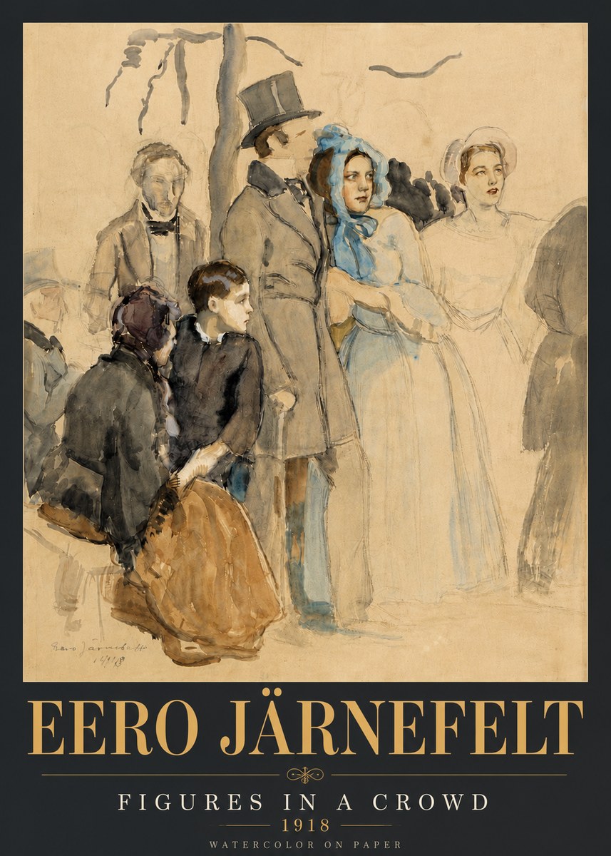 Eero Järnefelt Figures in a Crowd No6 - Póster