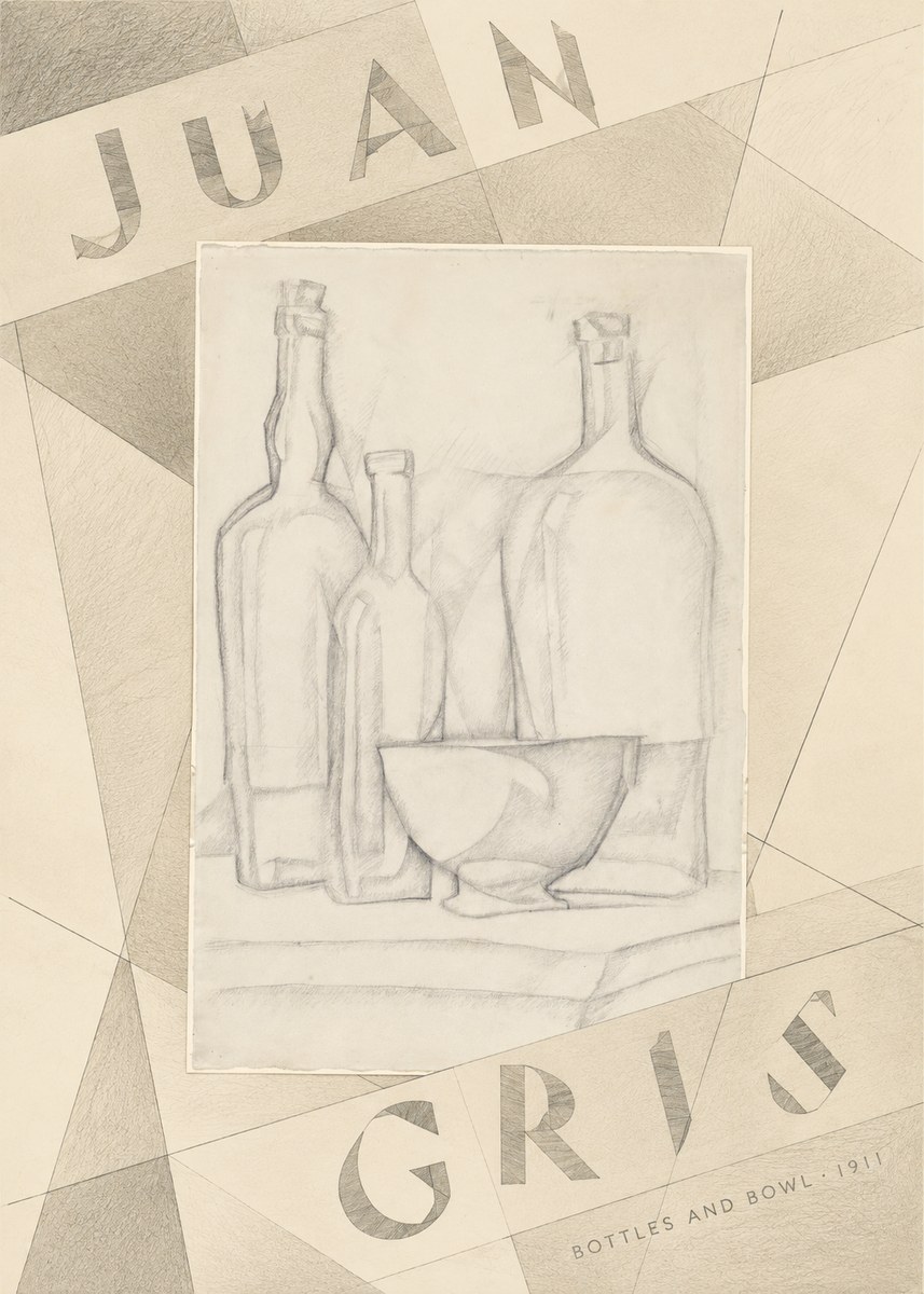 Juan Gris Bottles and Bowl No5 - Póster