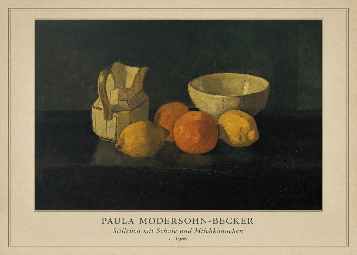 Paula Modersohn-Becker Stilleben Mit Schale Und Milchkännchen No4 - Póster