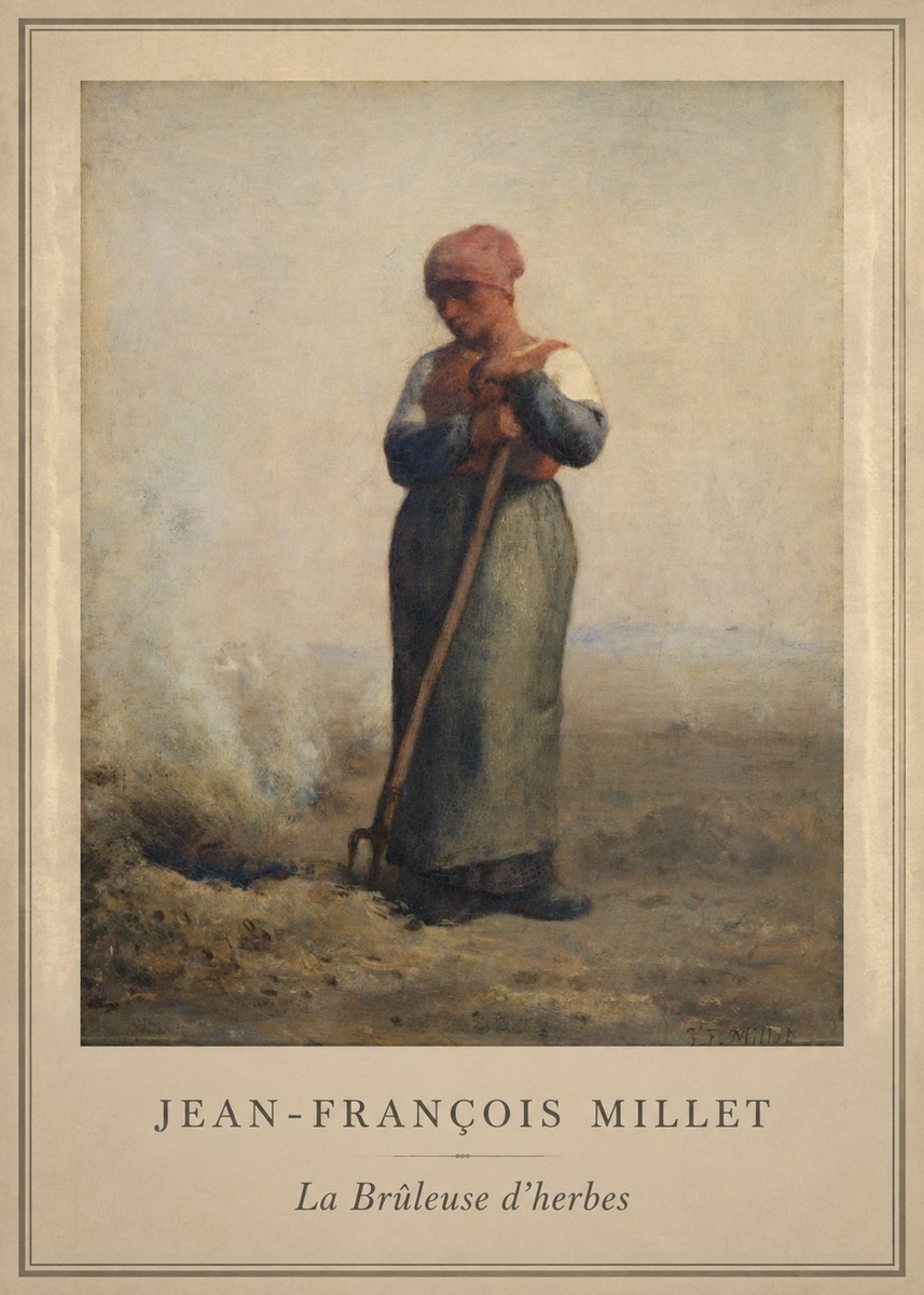 Jean-François Millet La Brûleuse D'herbes No1 - Póster