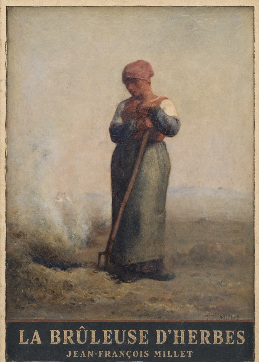 Jean-François Millet La Brûleuse D'herbes No3 - Póster