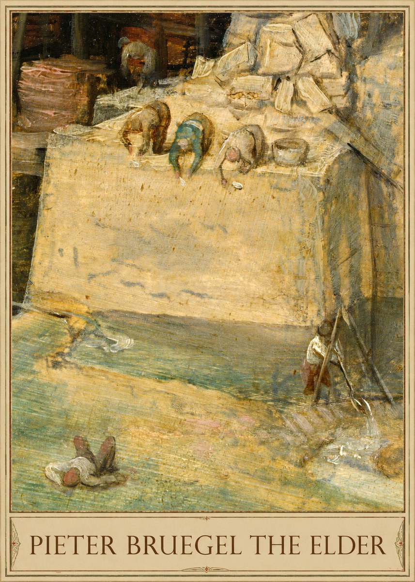 Pieter Bruegel Figures on the Embankment No1 - Póster