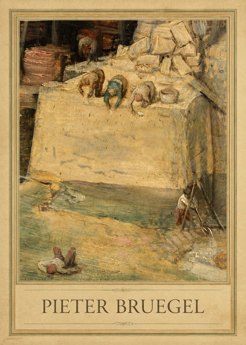 Pieter Bruegel Figures on the Embankment No5 - Póster