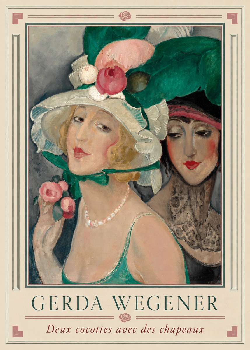 Gerda Wegener Deux Cocottes Avec Des Chapeaux No5 - Póster