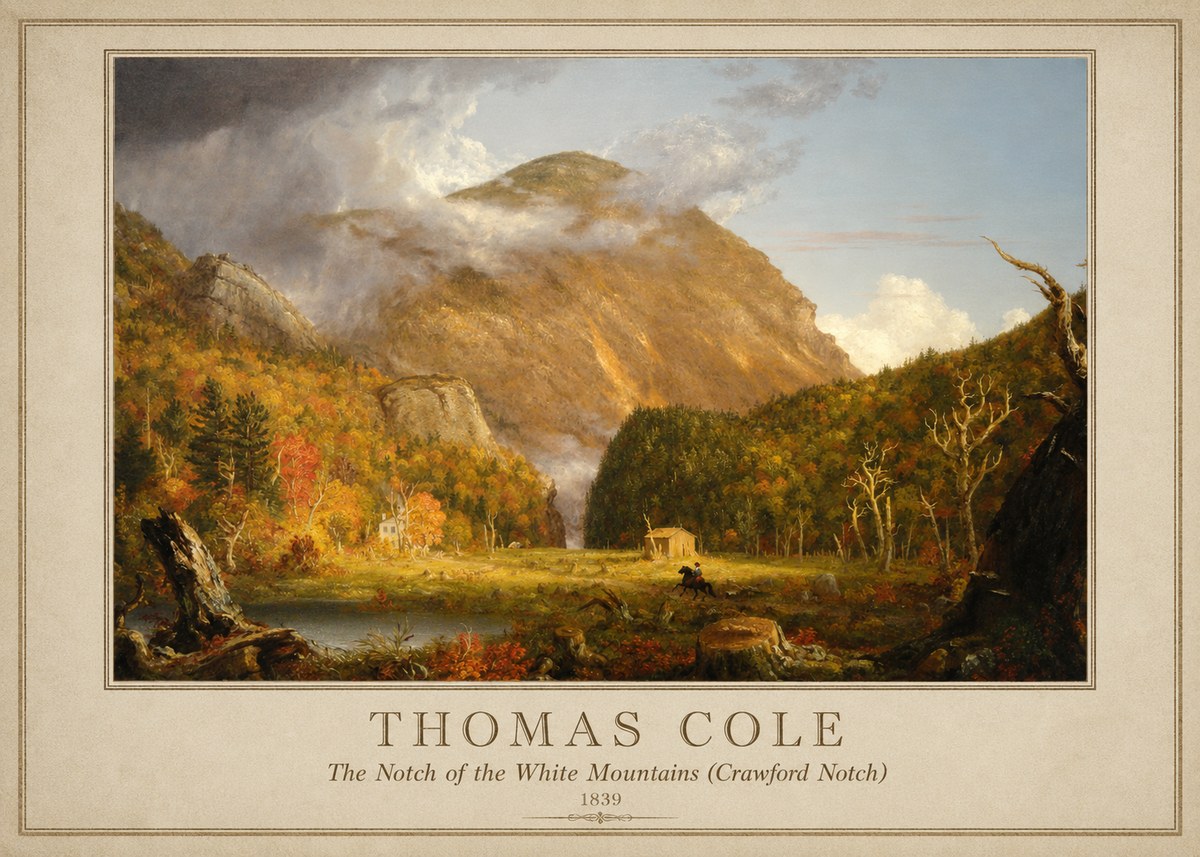 Thomas Cole The Notch of the White Mountains (Crawford Notch) No3 - Póster