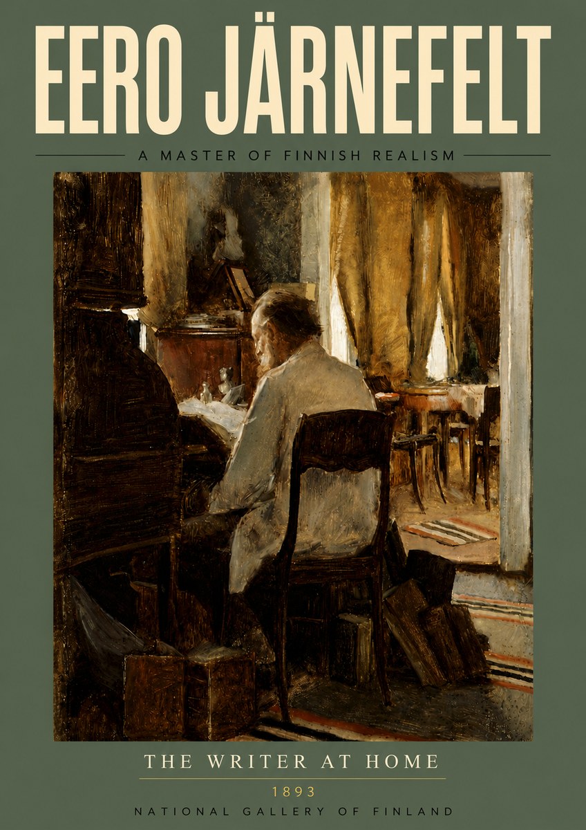 Eero Järnefelt The Writer at Home No4 - Póster