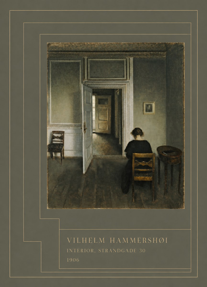 Vilhelm Hammershøi Interior, Strandgade 30 II No4 - Póster