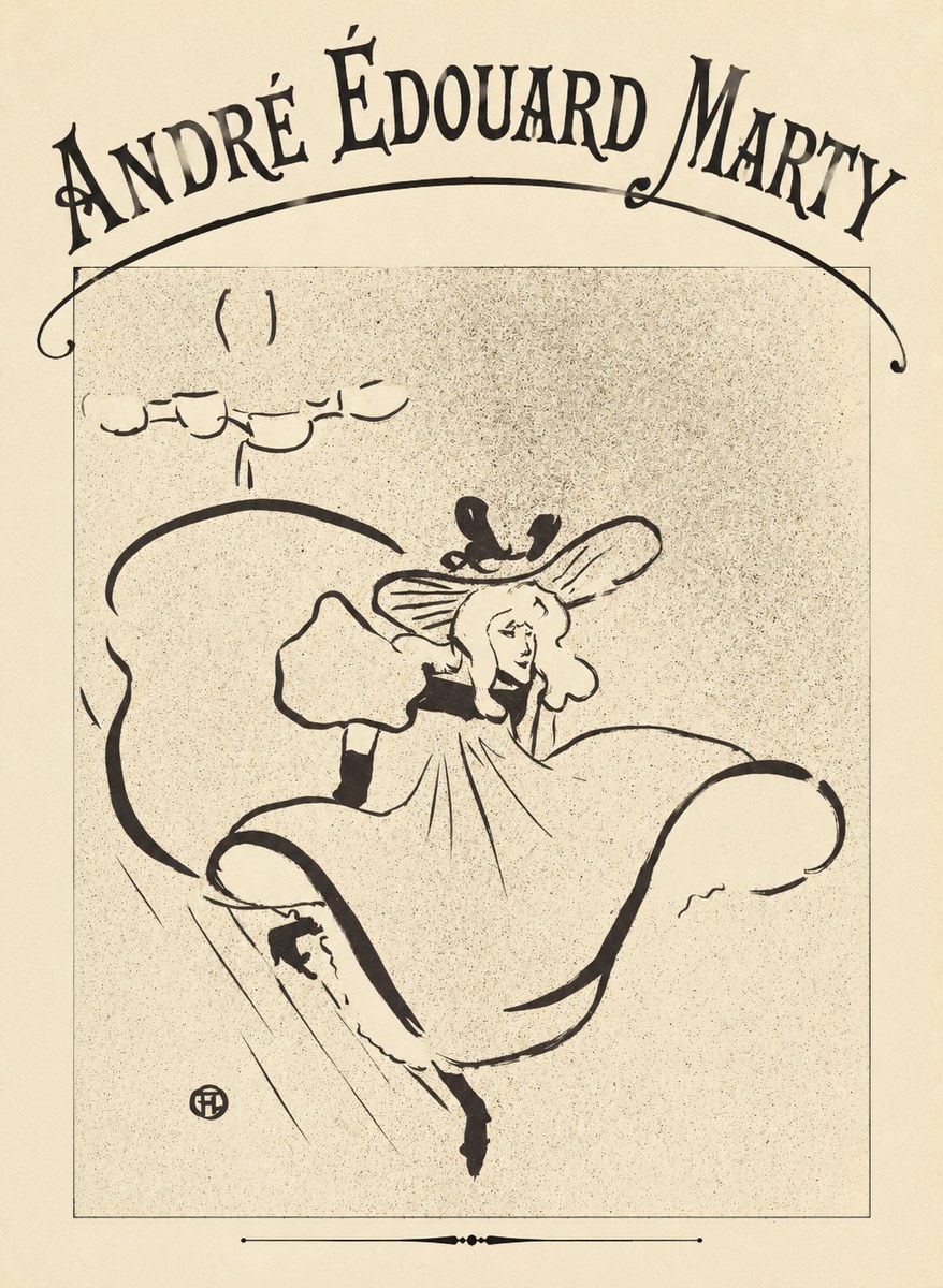 André Édouard Marty Elegant Woman with Hat No4 - Póster
